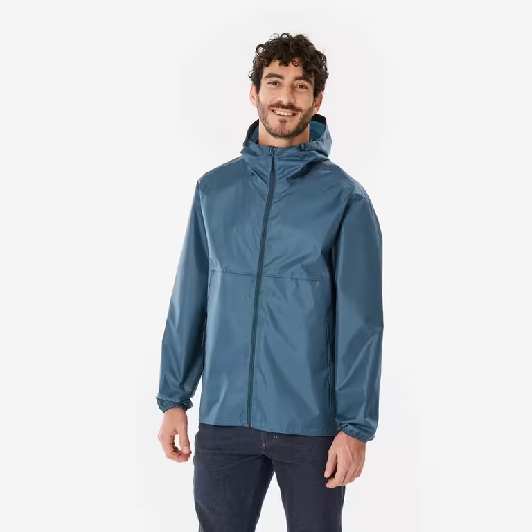 Áo khoác leo núi chống gió và chống nước dành cho nam Raincut Full Zip – Đen