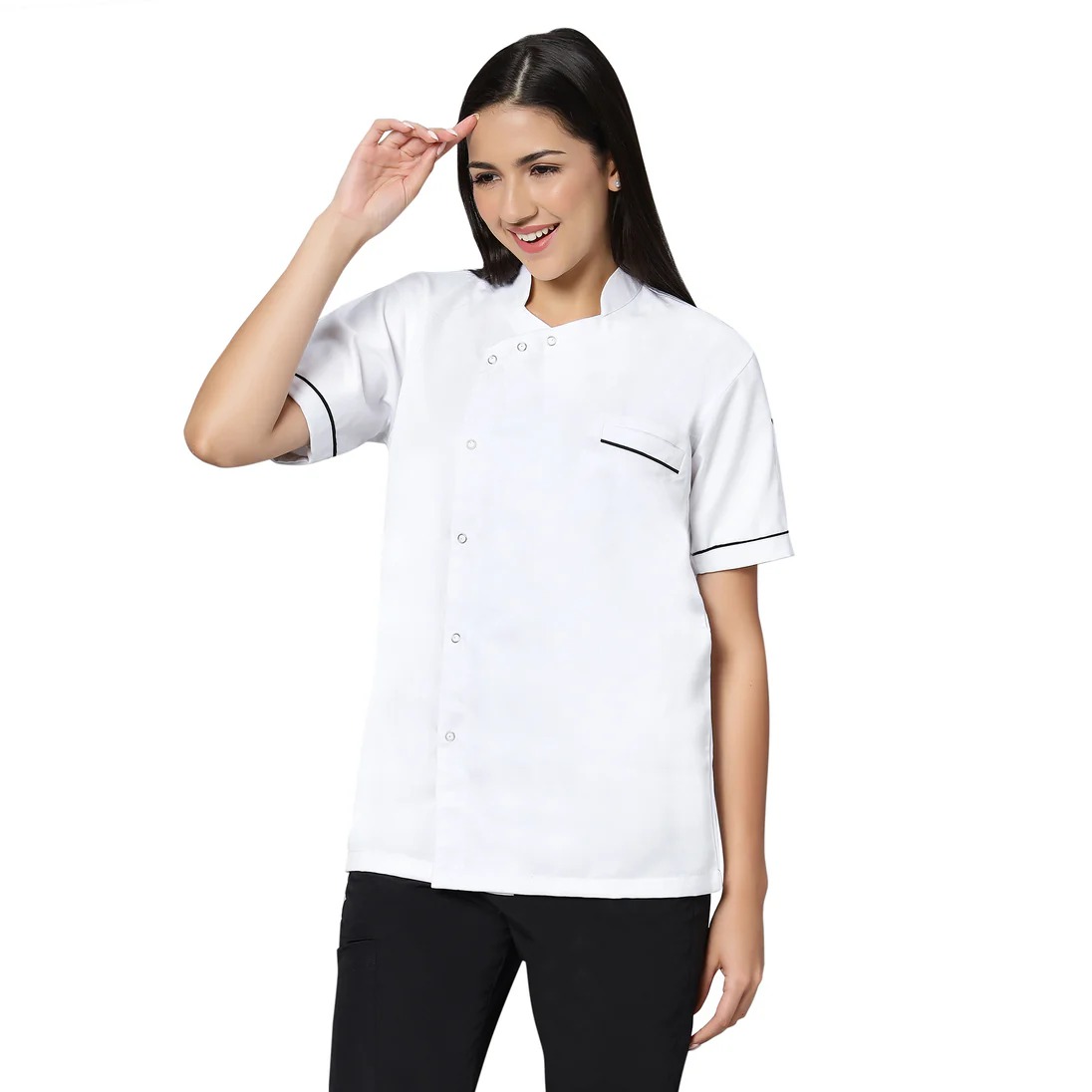 Áo khoác nha sĩ hiện đại màu trắng